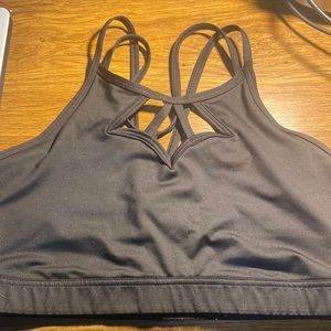 Victoria’s Secret Black Cut Out Sports Bra. Size large
